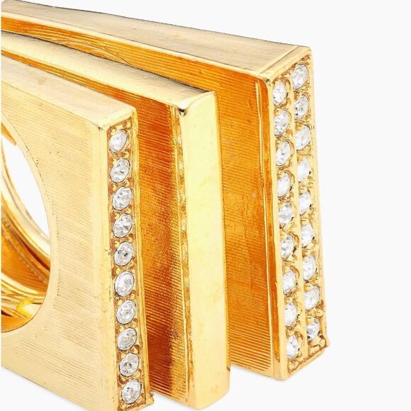 Kenneth Jay Lane NIB NWT 3-piece 22K Gold-Plated & Glass Crystal Ring Set - 5 - Picture 5 of 11